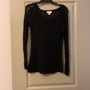 Black sweater see through sweater.